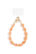 Beaded Phone Charm - Perzik & Goud