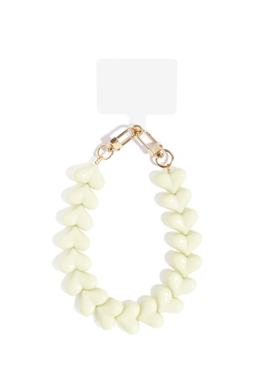 Cream Heart Phone Strap