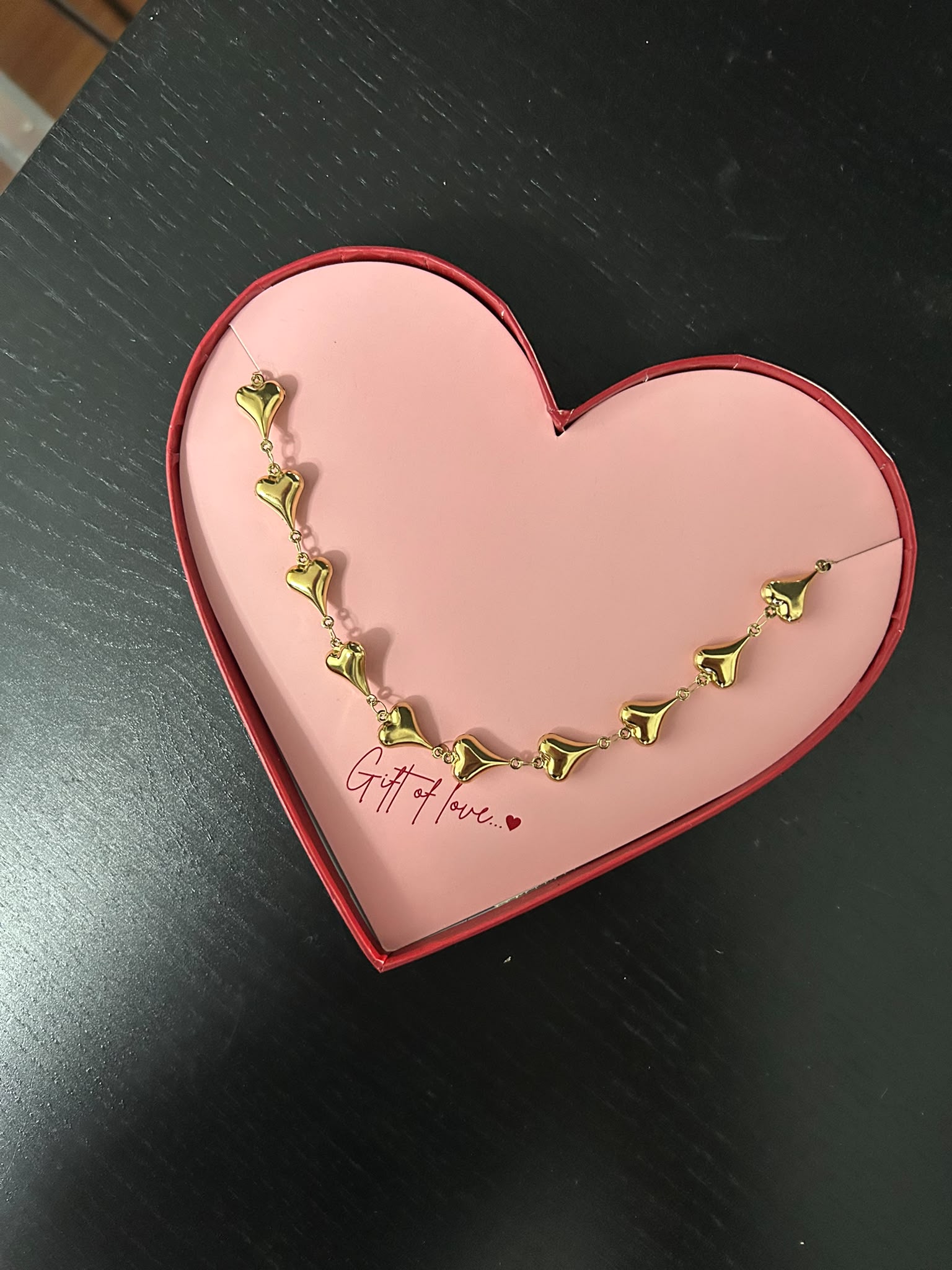Puffy Hearts Ketting - Roestvrij Staal