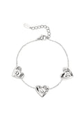 Triple Puffy Heart Armband - Roestvrij Staal