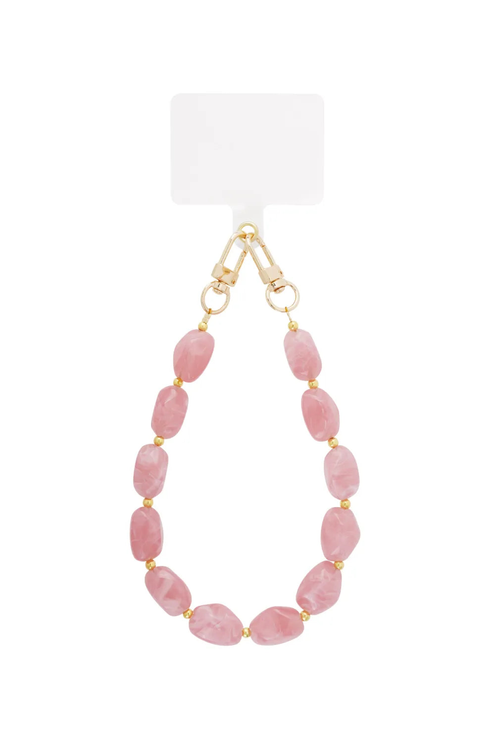 Beaded Phone Charm - Roze & Goud
