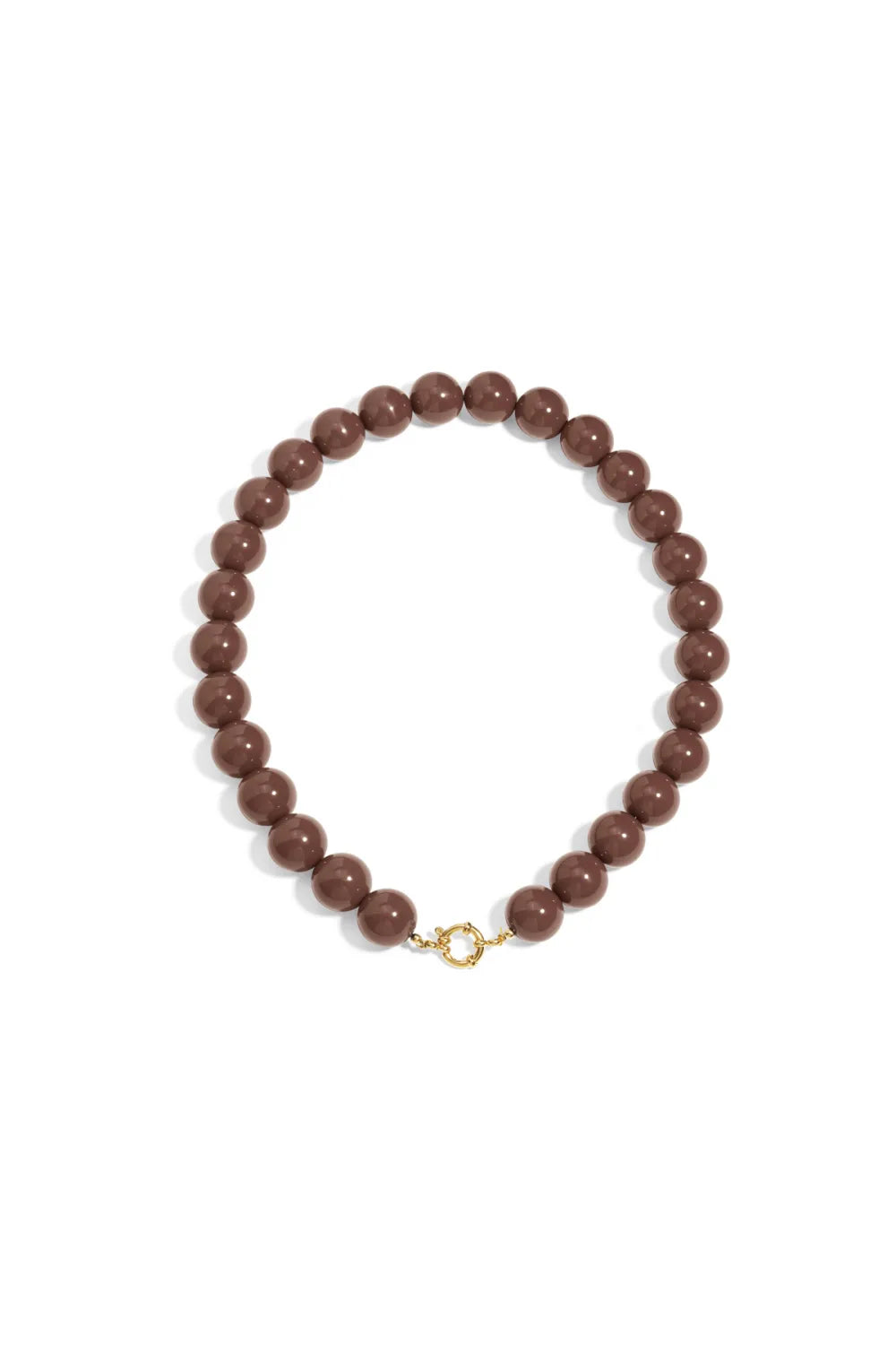 Brown Beaded Necklace – 15 mm