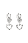 Double Heart Oorbellen - Roestvrij Staal
