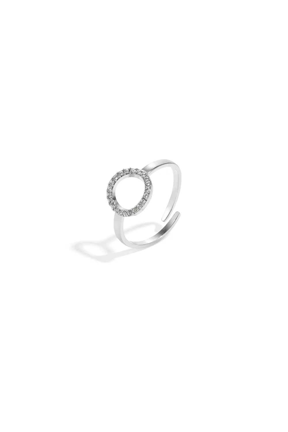 Circle Strass Ring - Roestvrij Staal