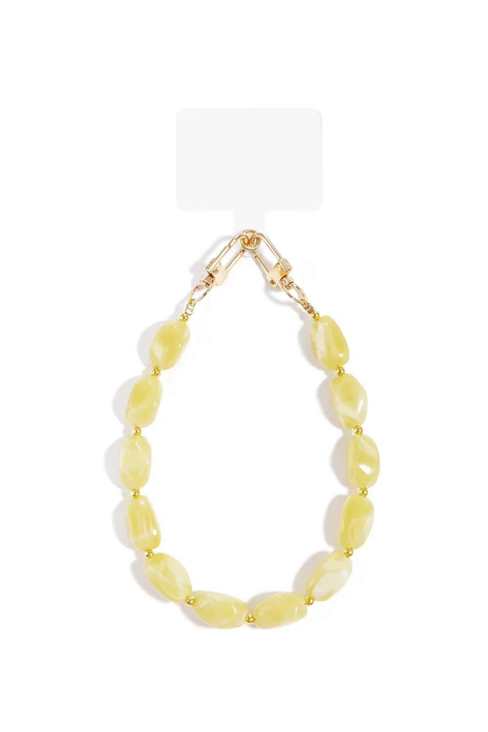 Yellow Beaded Phone Strap