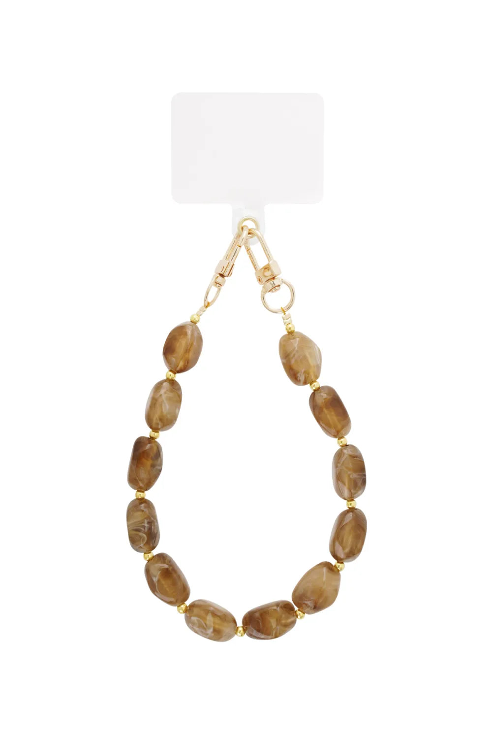 Brown Beaded Phone Strap