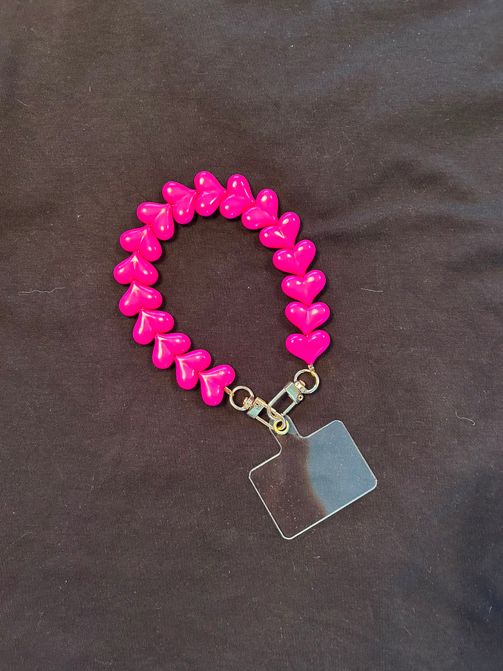 Pink Heart Phone Strap