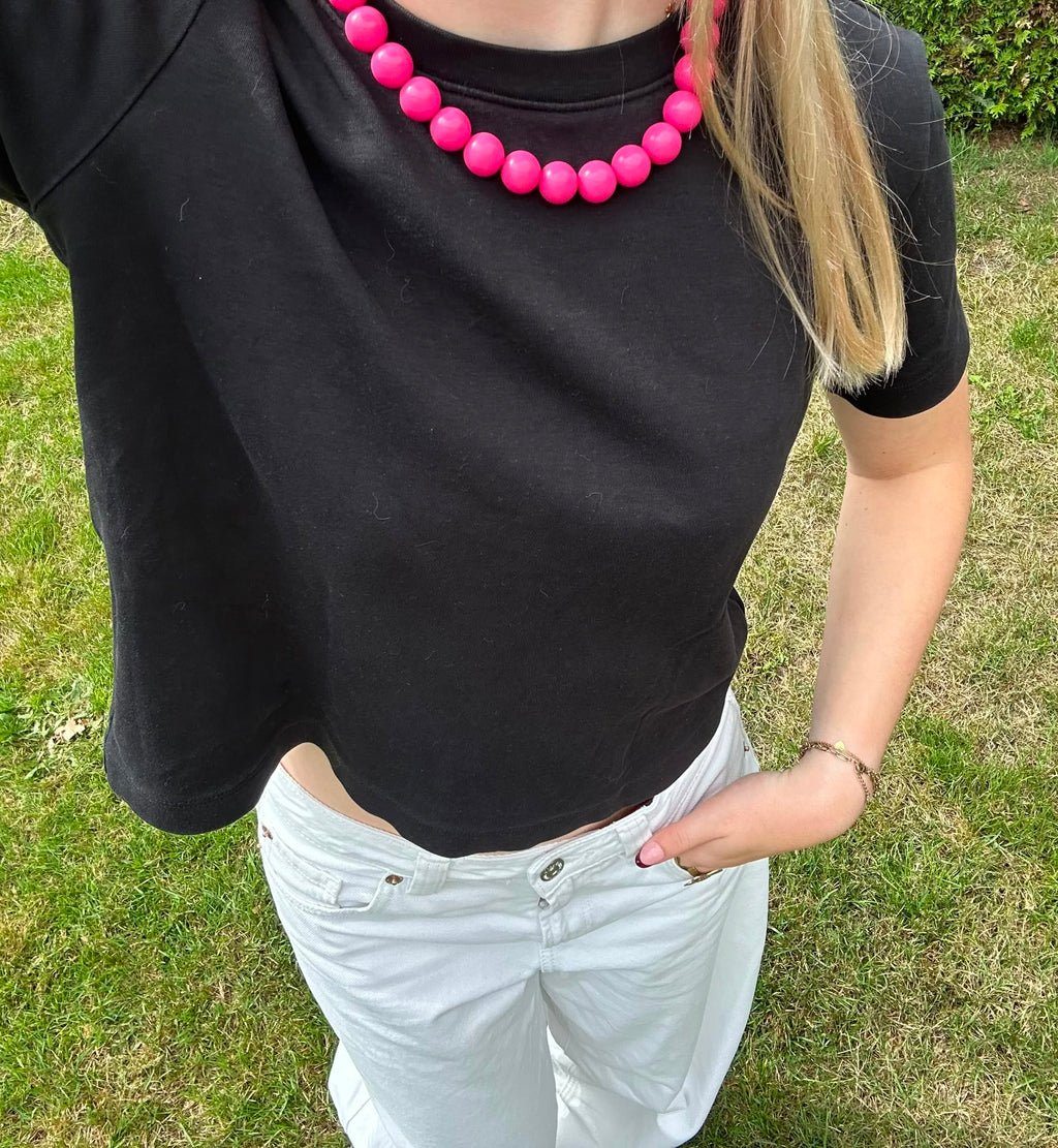 Pink Beaded Necklace – 15 mm