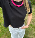 Pink Beaded Necklace – 15 mm