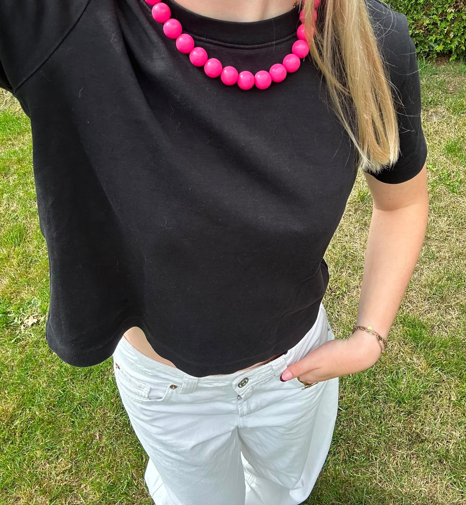 Pink Beaded Necklace – 15 mm