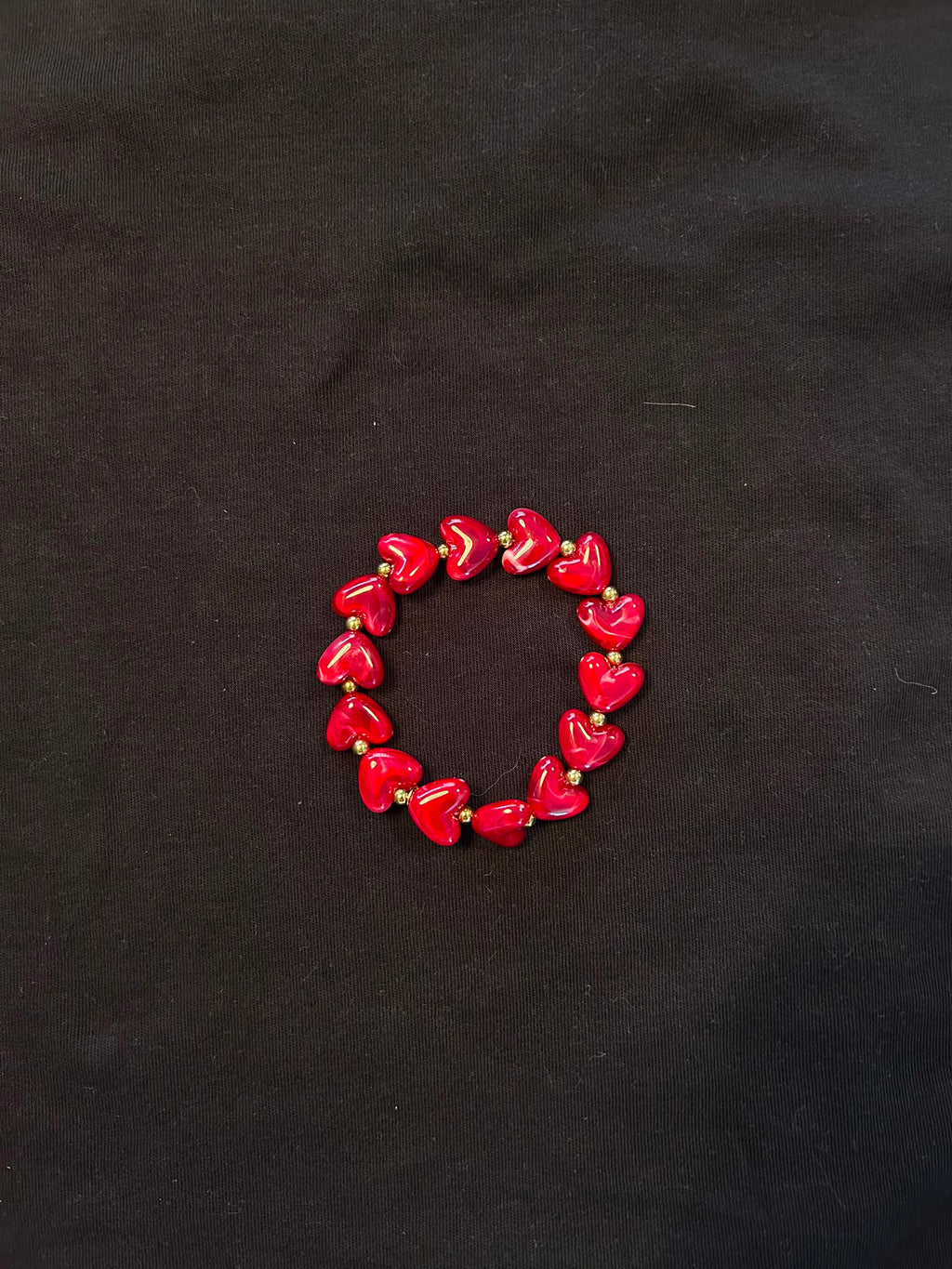 Bordeaux Heart Bracelet