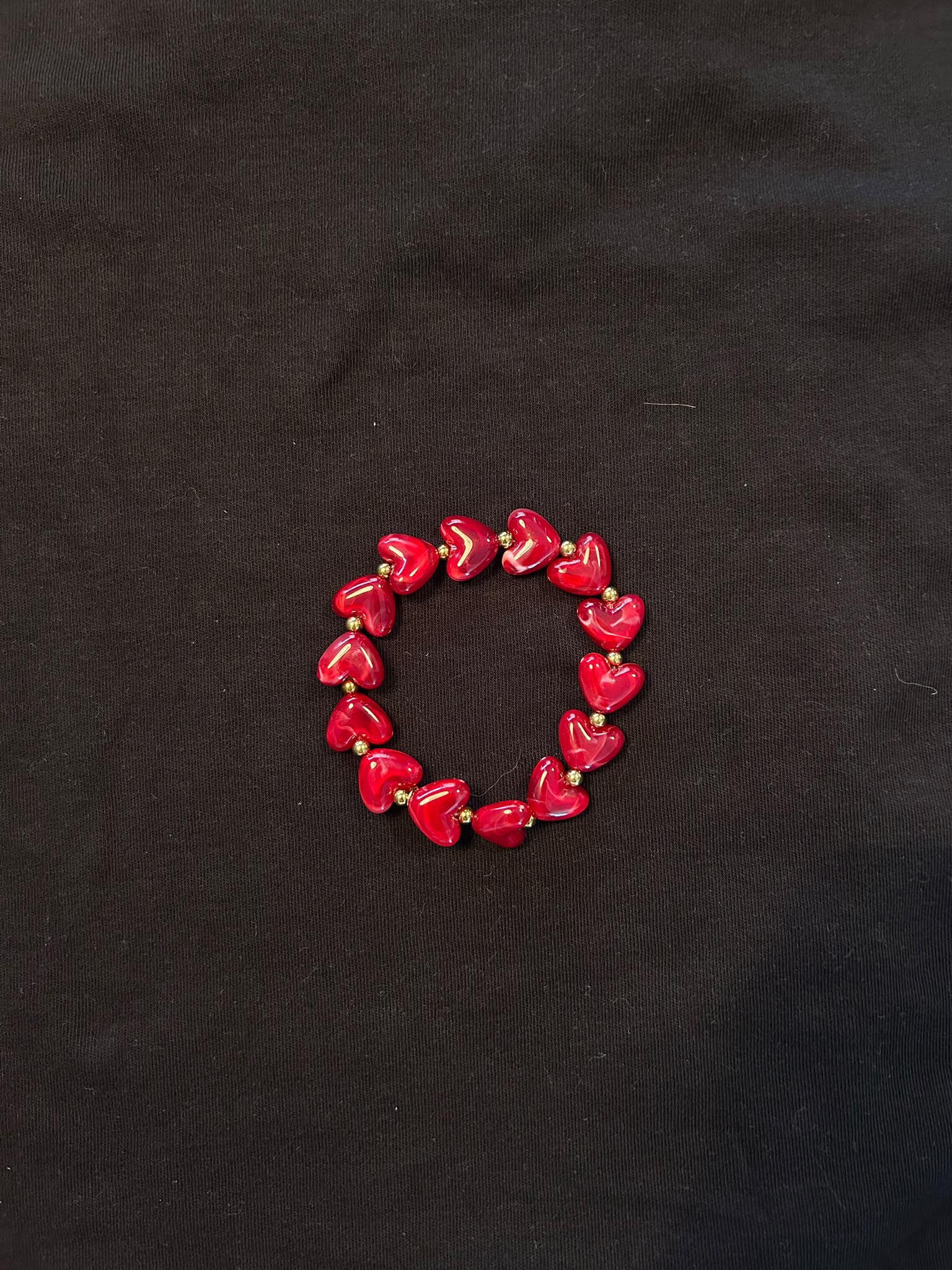Bordeaux Heart Bracelet