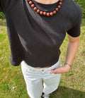 Brown Beaded Necklace – 15 mm
