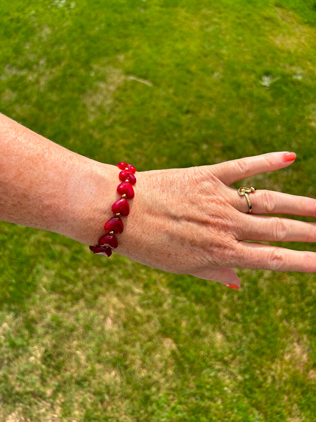 Bordeaux Heart Bracelet