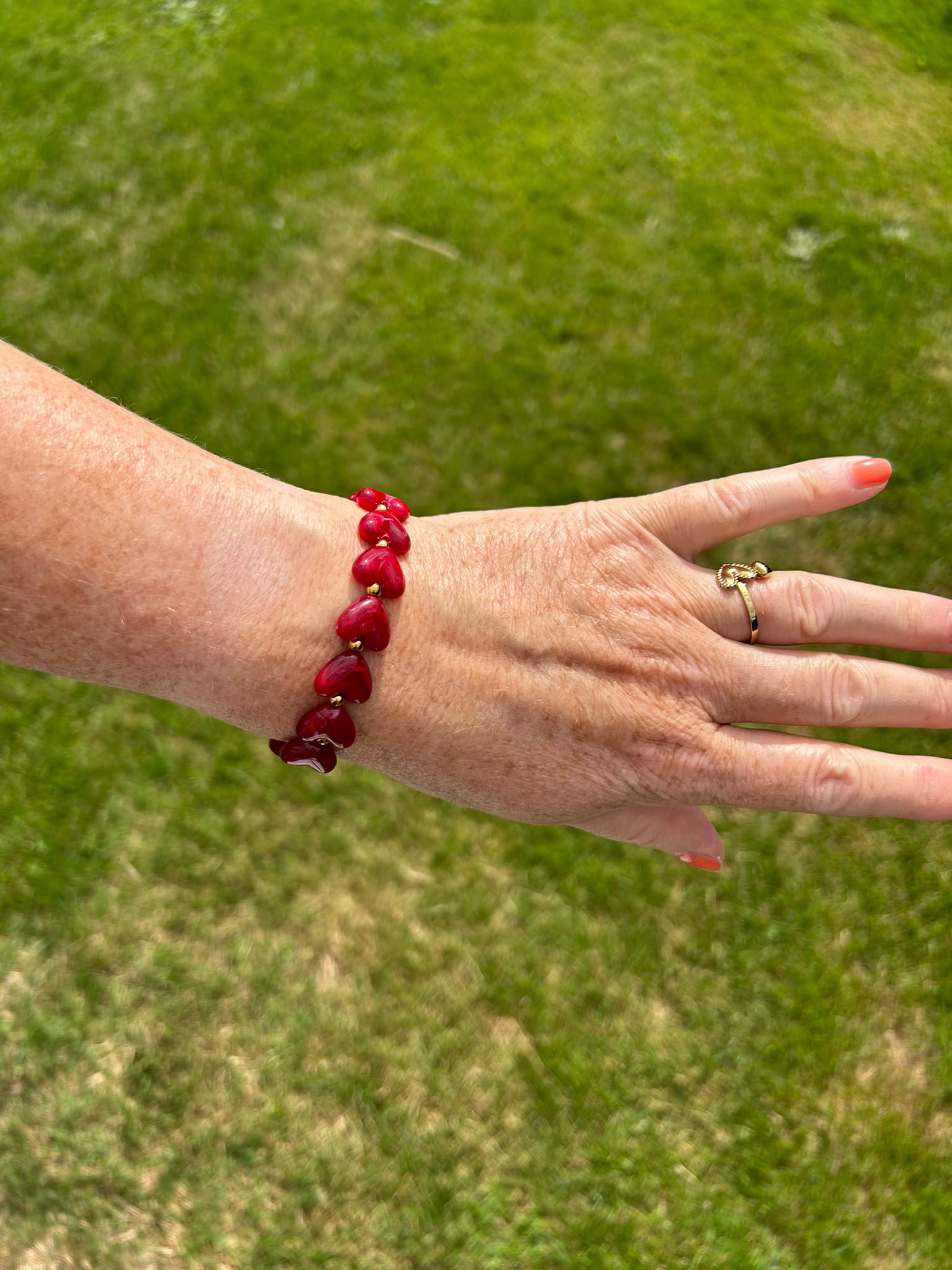 Bordeaux Heart Bracelet