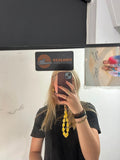 Yellow Beaded Phone Strap