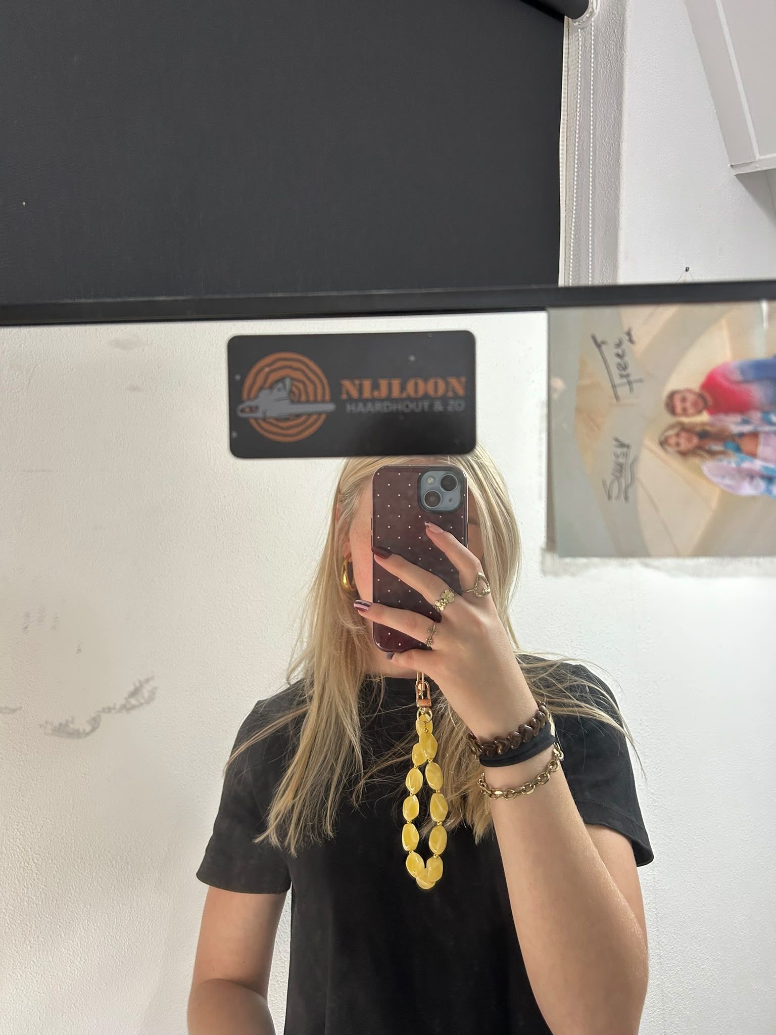 Yellow Beaded Phone Strap