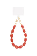 Beaded Phone Charm - Rood & Goud